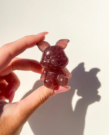 Strawberry Quartz Piglet Halo Quartz